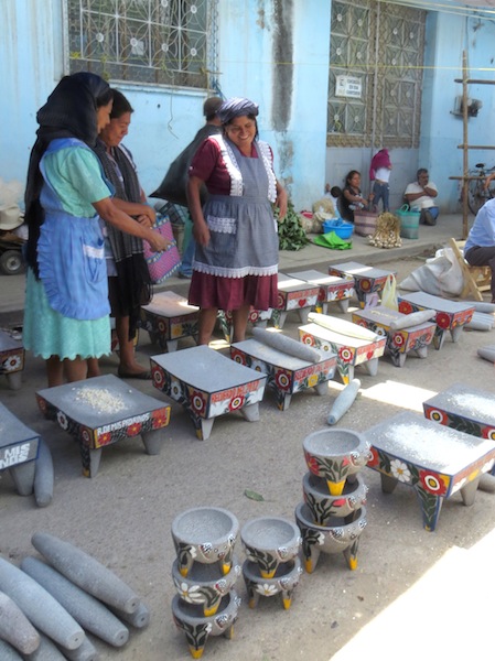 Metate: Stone Tools Used to Grind Ingredients for Chocolate, Mole, and Other Mexican Dishes, Photo Credit: Lola's Cocina