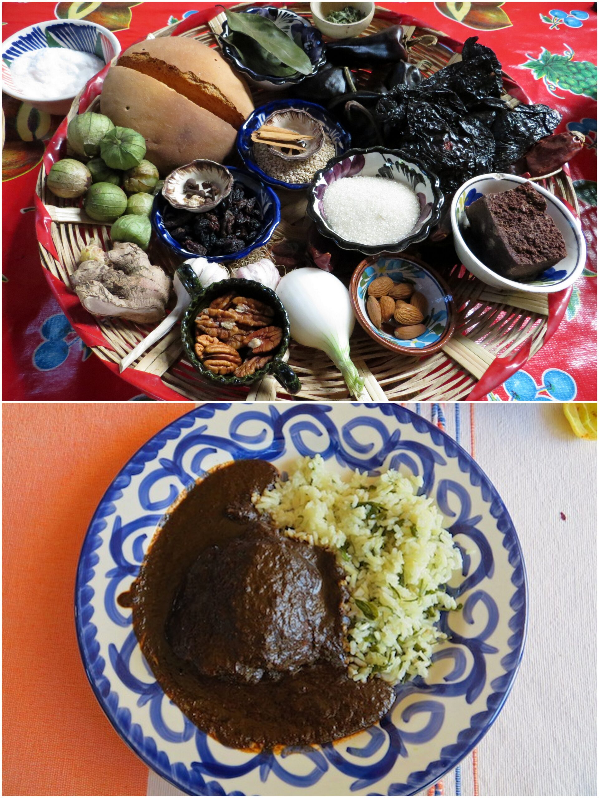 mole-negro-ingredients-and-dish
