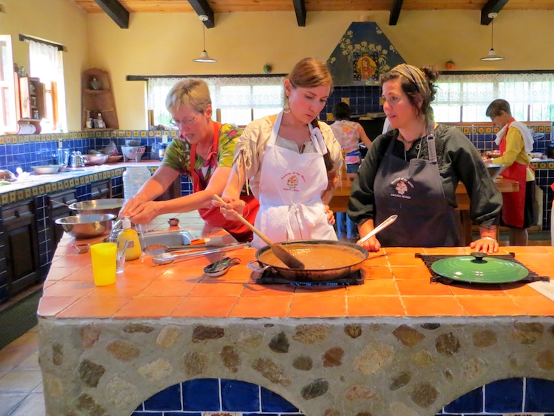 Cooking alongside Chef Susana Trilling of Seasons of My Heart, Photo credit: Lola's Cocina