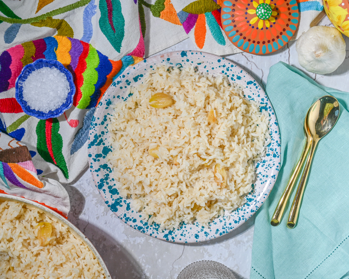 Arroz al ajo Arroz con mantequilla y ajo Garlic rice Garlic rice pilaf