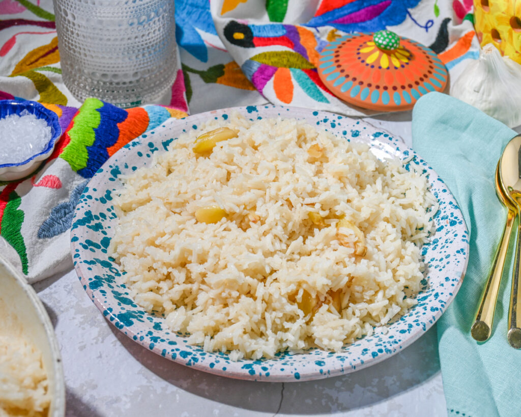 Arroz al ajo Arroz con mantequilla y ajo Garlic rice Garlic rice pilaf