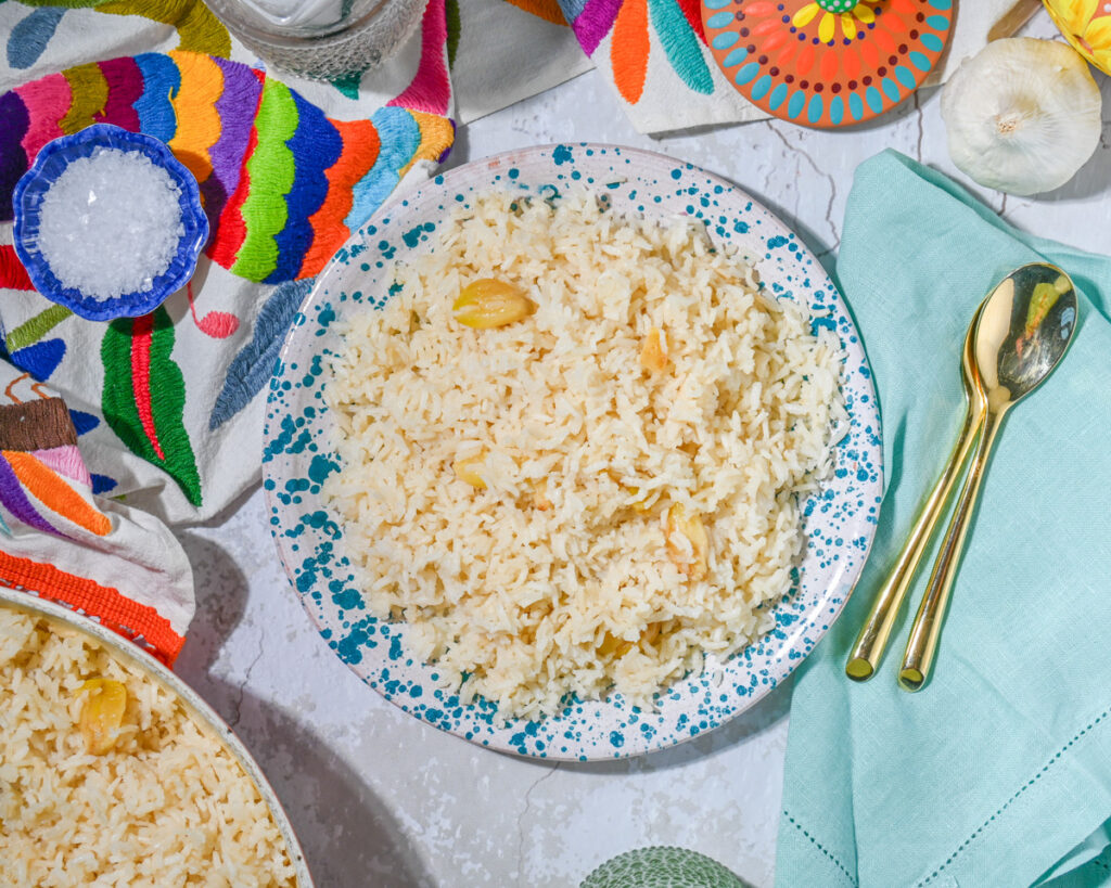 Arroz al ajo Arroz con mantequilla y ajo Garlic rice Garlic rice pilaf