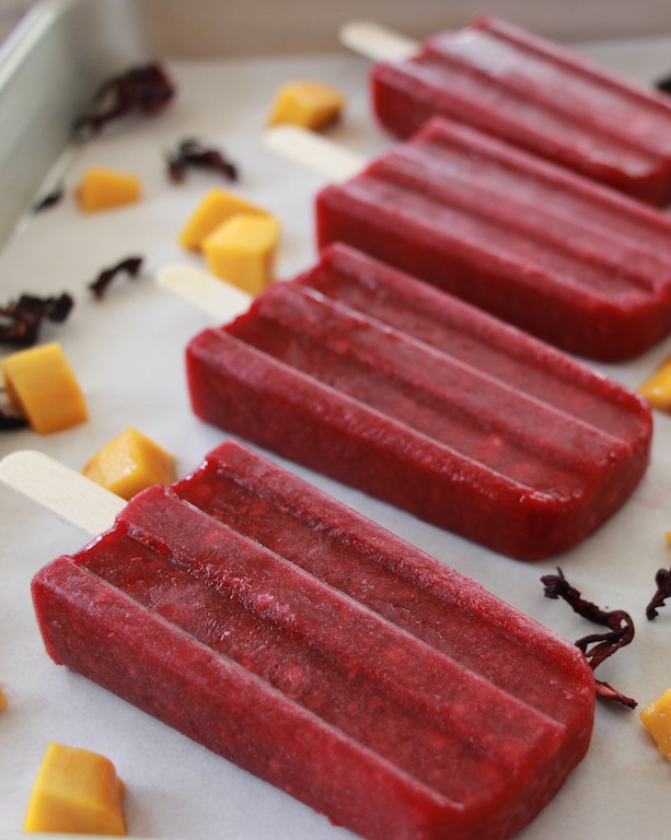 hibiscus mango popsicles