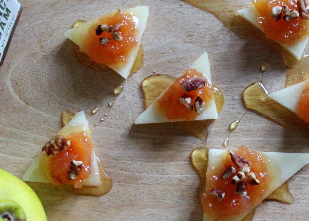 Manchego Cheese with Quince Jam, Agave, and Pecans