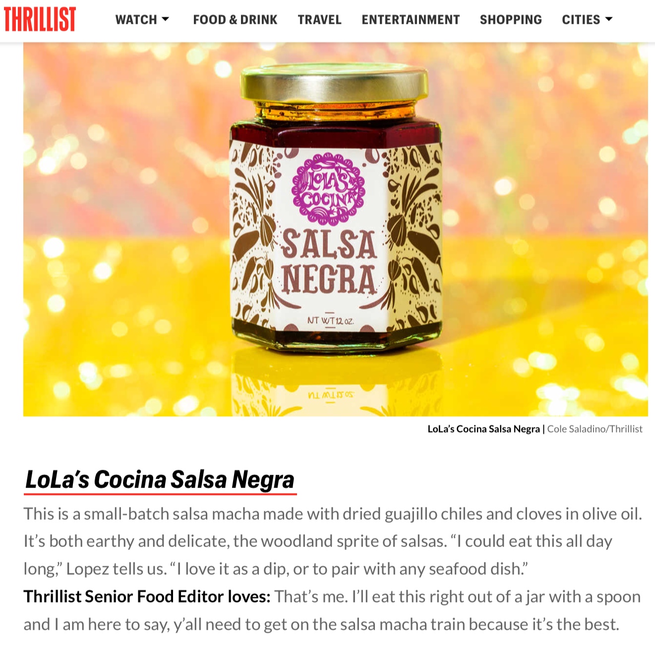 Lola’s Salsa Negra: One of the Best Salsas from a Jar, According to Experts