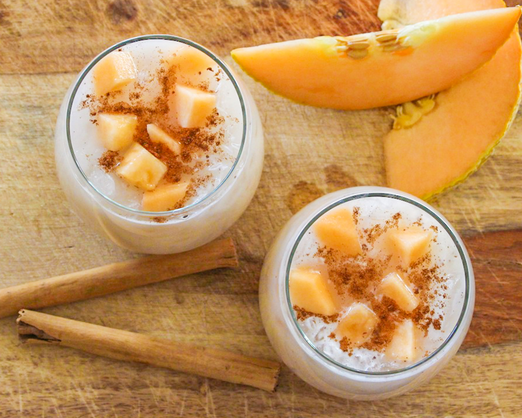 Agua Fresca de Horchata with Cantaloupe Seeds