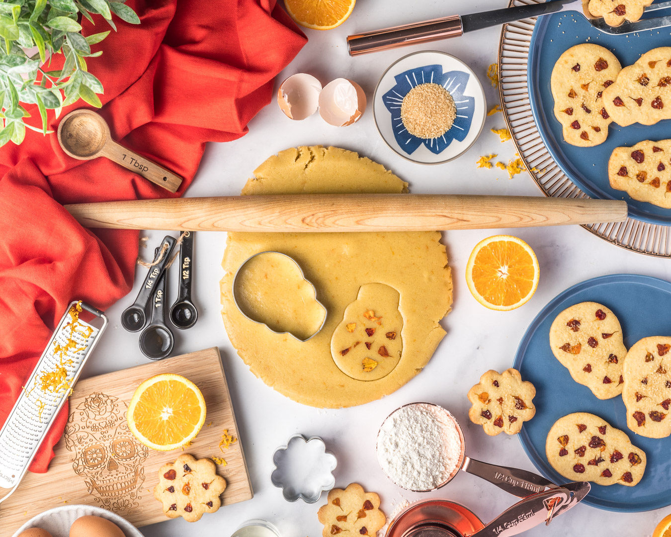 Marigold and Orange Blossom Sugar Cookies to Celebrate Day of the Dead