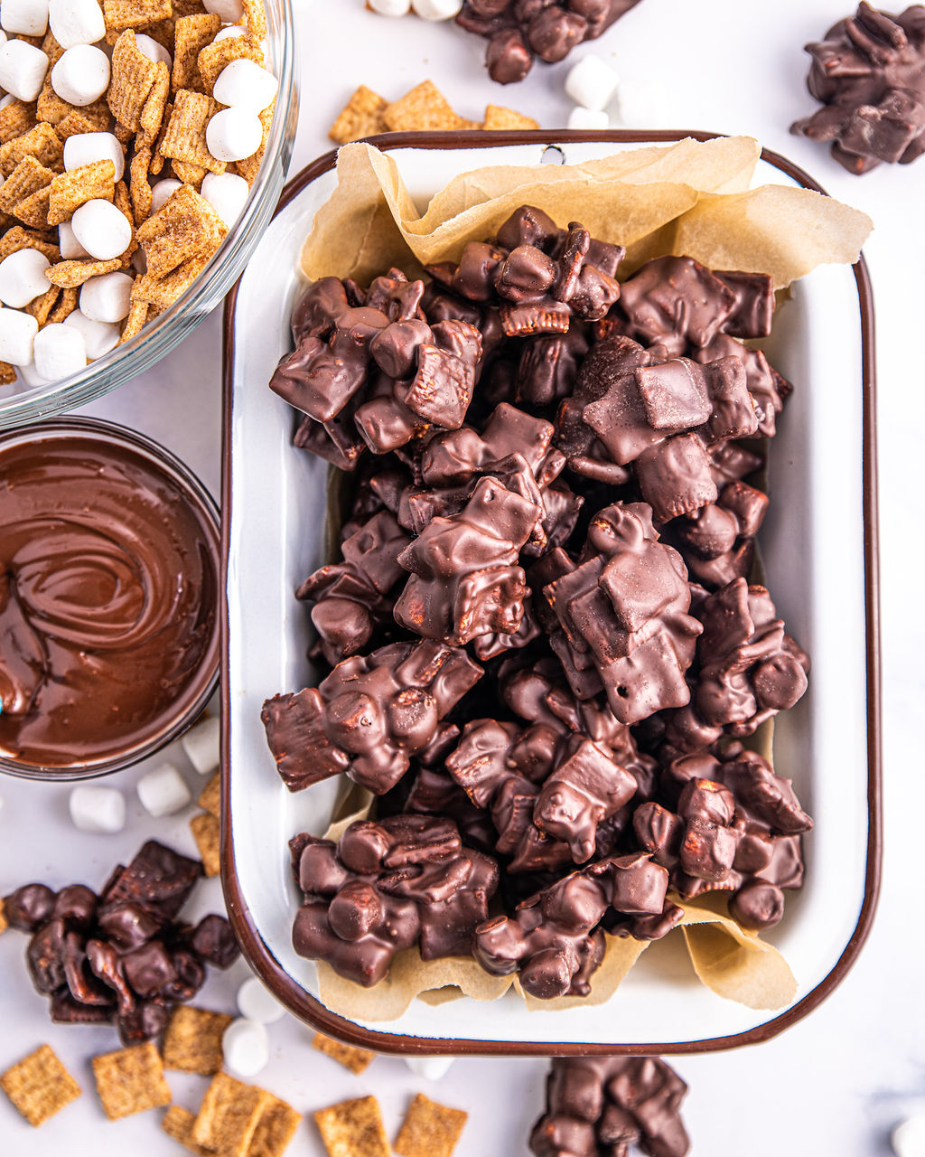 No-Bake Dark Chocolate S’mores Clusters
