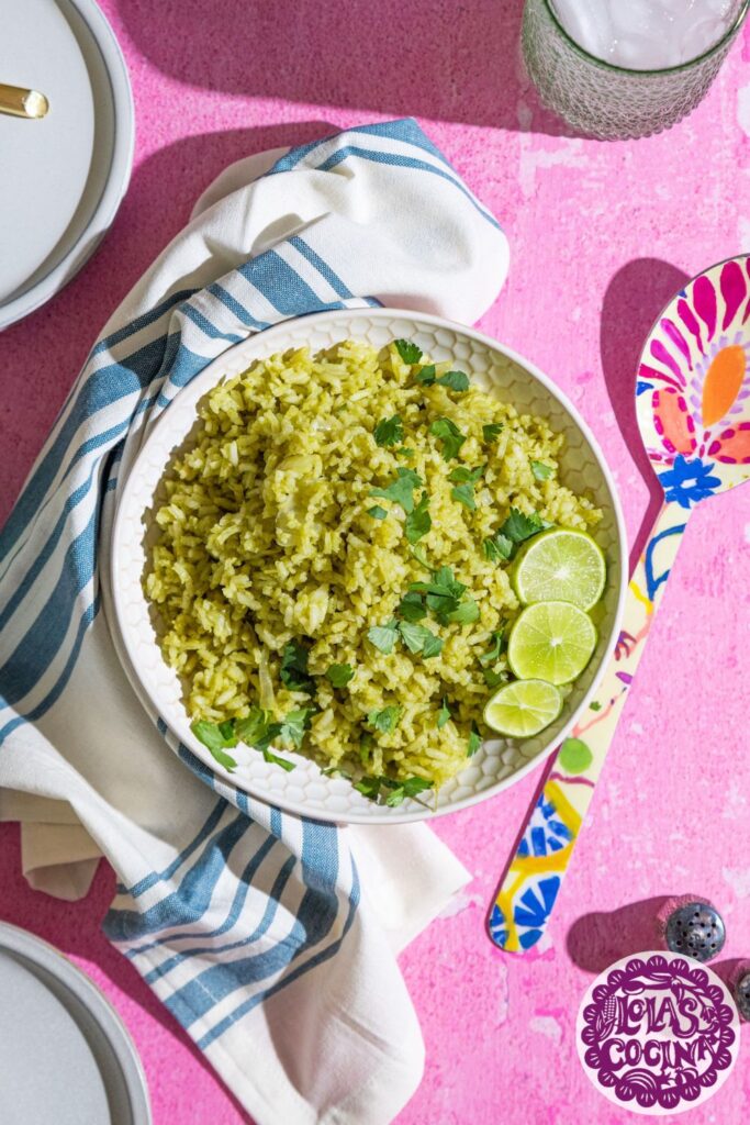 Arroz verde Arroz verde con cilantro Green rice recipe Mexican green rice