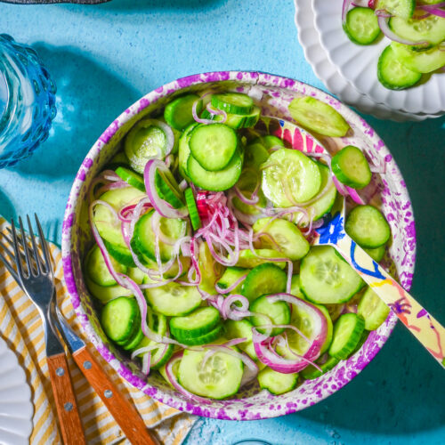 Ensalada de Pepino - Easy Cucumber Salad with Vinegar and Sugar
