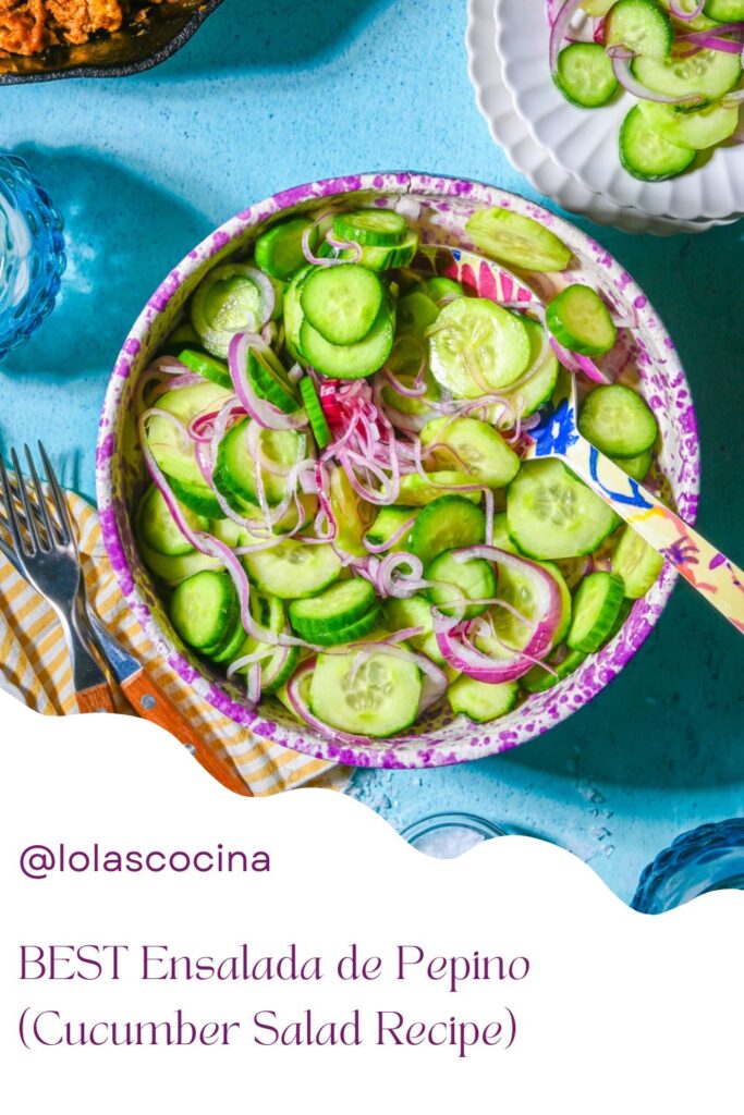 Ensalada de Pepino - Easy Cucumber Salad with Vinegar and Sugar