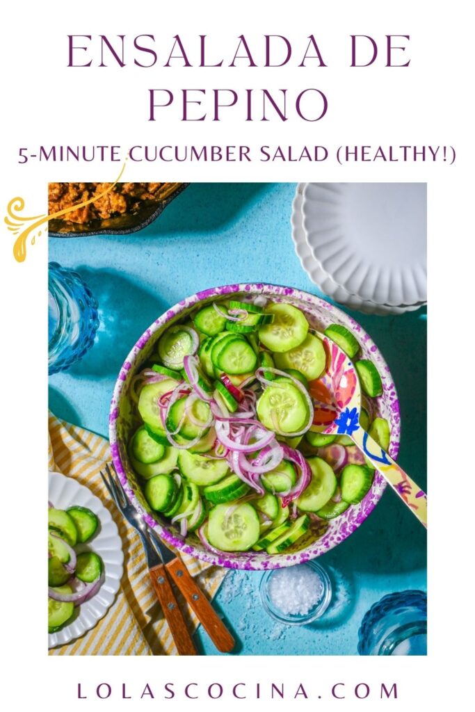 Ensalada de Pepino - Easy Cucumber Salad with Vinegar and Sugar