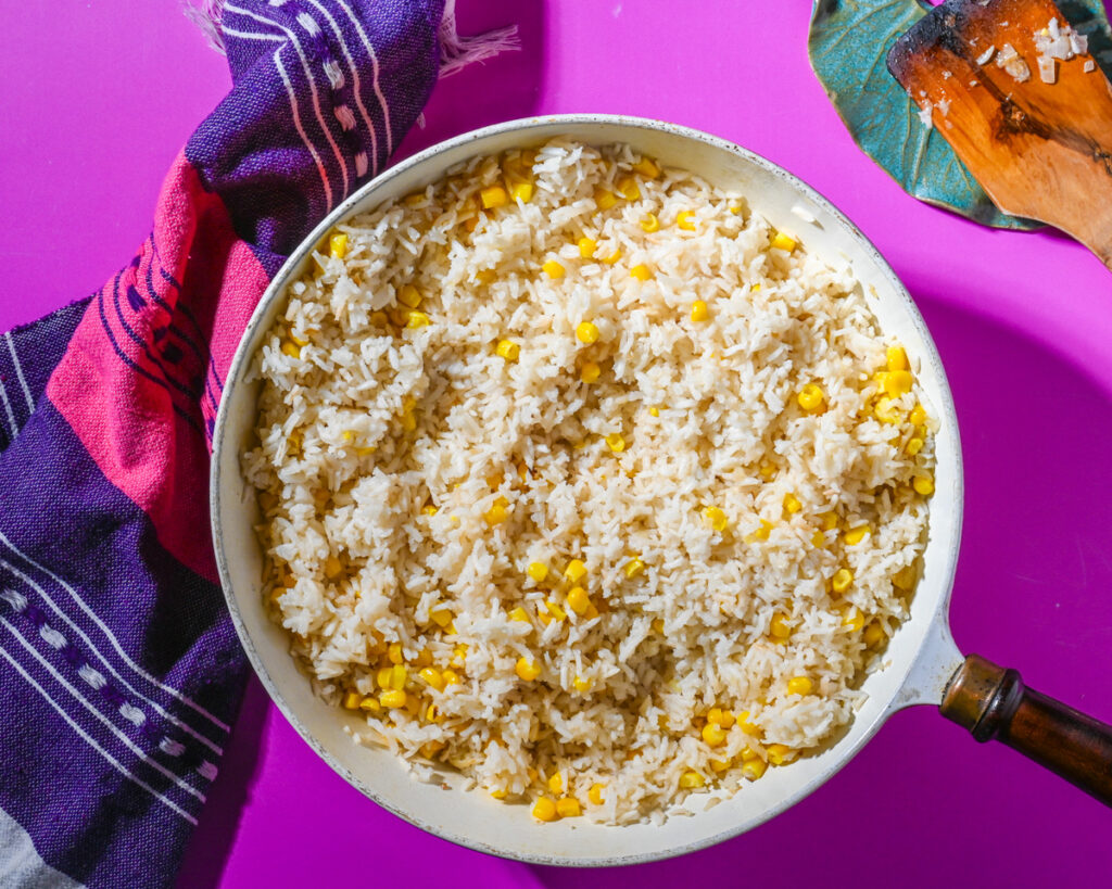 Arroz blanco recipe mexicano Arroz blanco Arroz blanco receta Arroz blanco con elote Mexican white rice Mexican white rice with corn