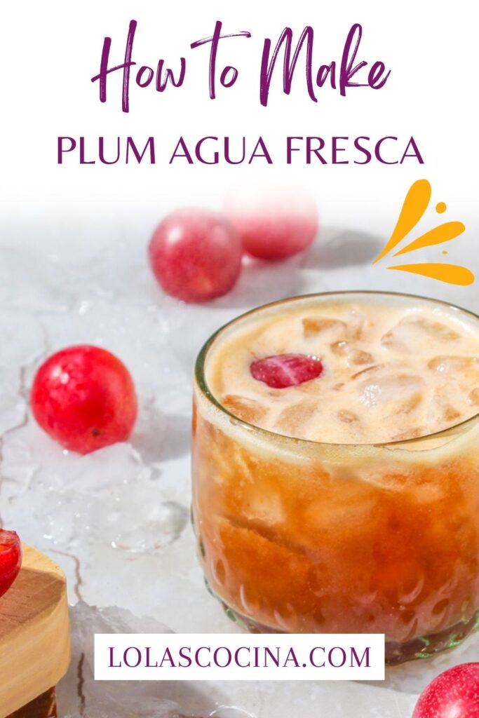 Plum agua fresca Plum drink recipe Agua de ciruela Agua de ciruela roja Agua fresca de ciruela